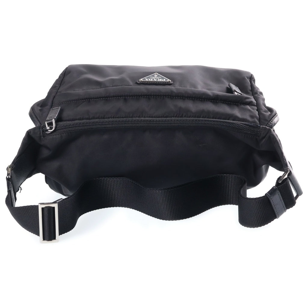 PRADA(プラダ) Re-Nylon リナイロン サフィアーノレザー クロスボディバッグ ショルダーバッグ ウエストバッグ ブラック 2VH994