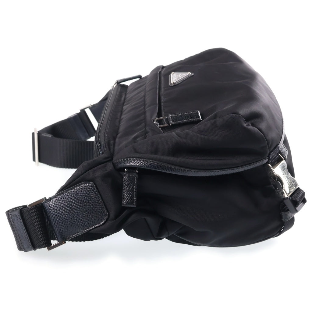 PRADA(プラダ) Re-Nylon リナイロン サフィアーノレザー クロスボディバッグ ショルダーバッグ ウエストバッグ ブラック 2VH994