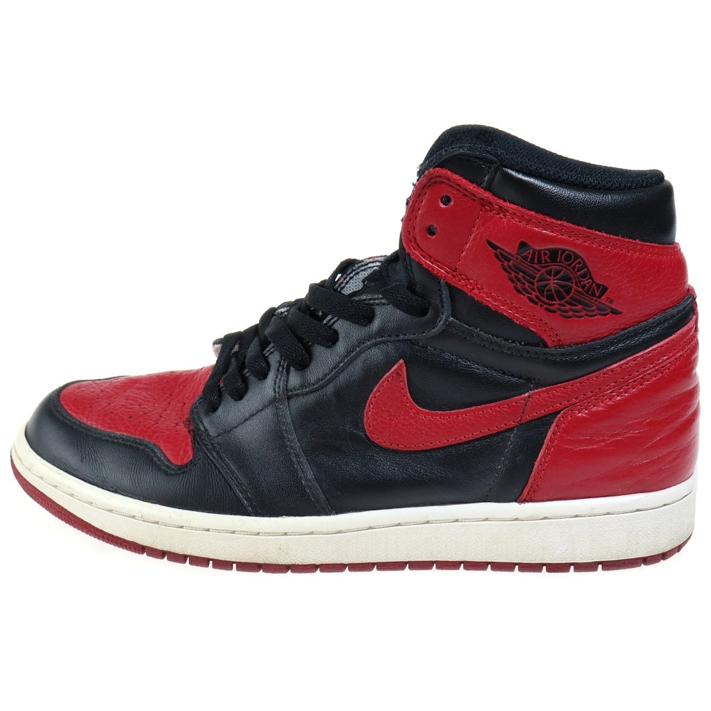 NIKE(ナイキ) AIR JORDAN 1 RETRO HIGH OG エアジョーダン1 レトロ ハイカットスニーカー ブラック/レッド US9/27cm 555088-001