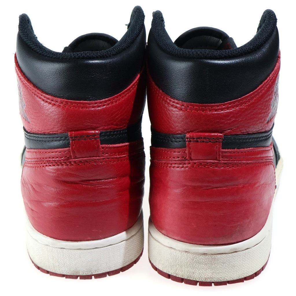 NIKE(ナイキ) AIR JORDAN 1 RETRO HIGH OG エアジョーダン1 レトロ ハイカットスニーカー ブラック/レッド US9/27cm 555088-001