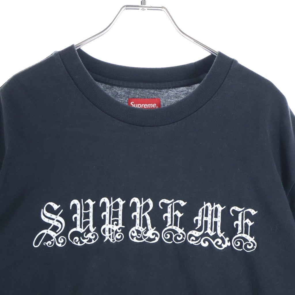 SUPREME(シュプリーム) 21SS Old English Rhinestone S/S top オールドイングリッシュ ラインストーンTシャツ 半袖カットソー ブラック