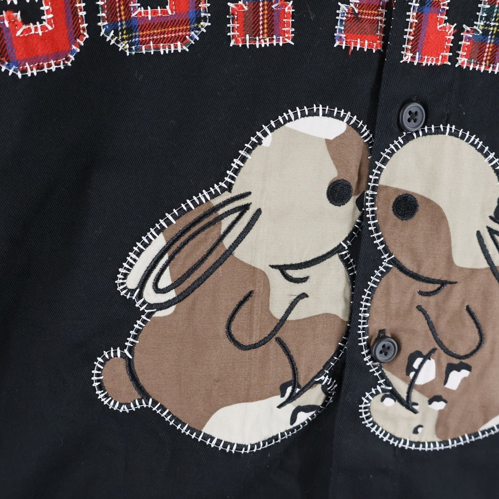 SUPREME(シュプリーム) 23SS Bunnies S/S Work Shirt バニーズ エスエス ワーク シャツ ボタンフライ フロント刺繍 ブラック