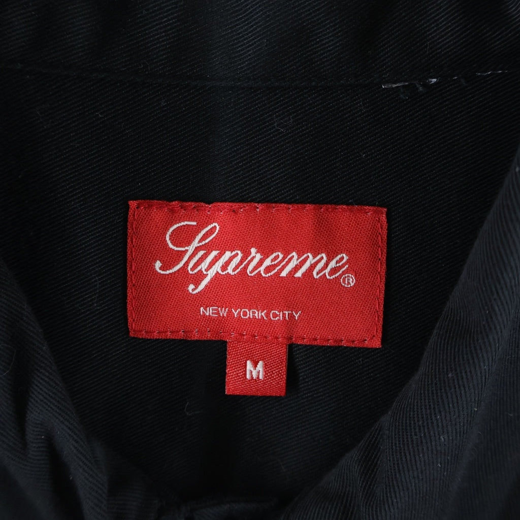 SUPREME(シュプリーム) 23SS Bunnies S/S Work Shirt バニーズ エスエス ワーク シャツ ボタンフライ フロント刺繍 ブラック