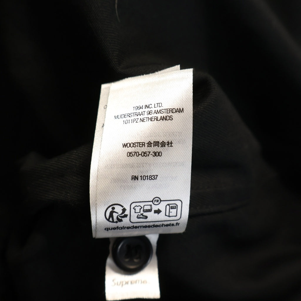 SUPREME(シュプリーム) 23SS Bunnies S/S Work Shirt バニーズ エスエス ワーク シャツ ボタンフライ フロント刺繍 ブラック