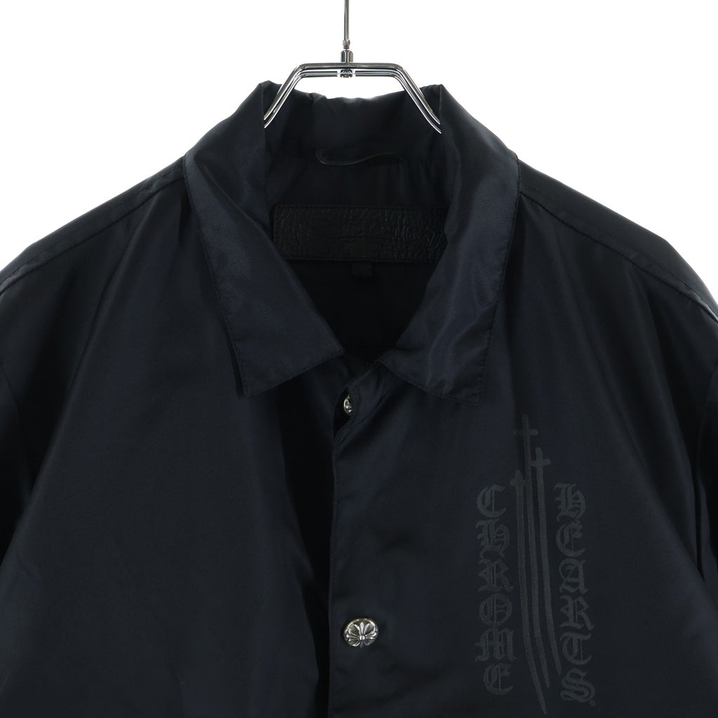 CHROME HEARTS(クロムハーツ) RIGGINS FBRC 英字プリントナイロンコーチジャケットブルゾン ブラック
