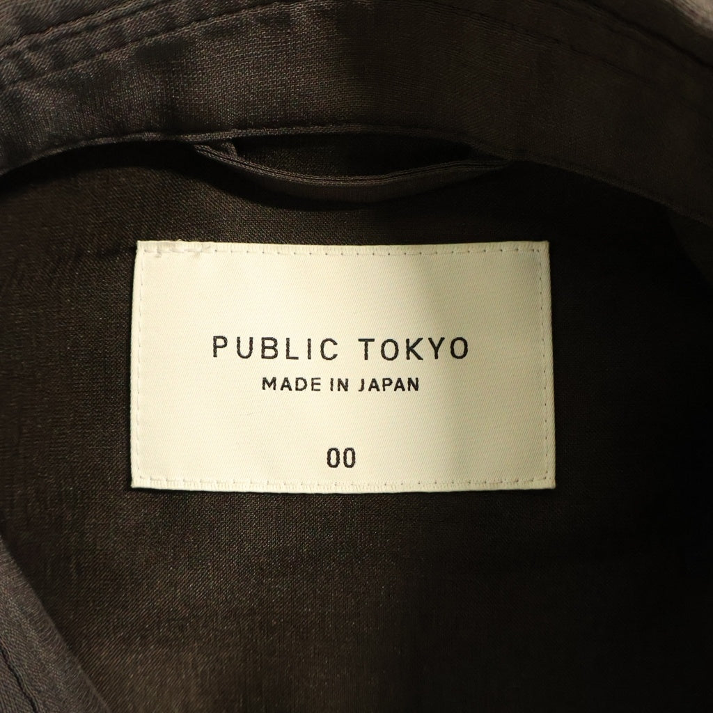 PUBLIC TOKYO(パブリック トウキョウ) コンフォートリラックスレギュラーシャツ 長袖 ポリエステル ブラウン 155200007