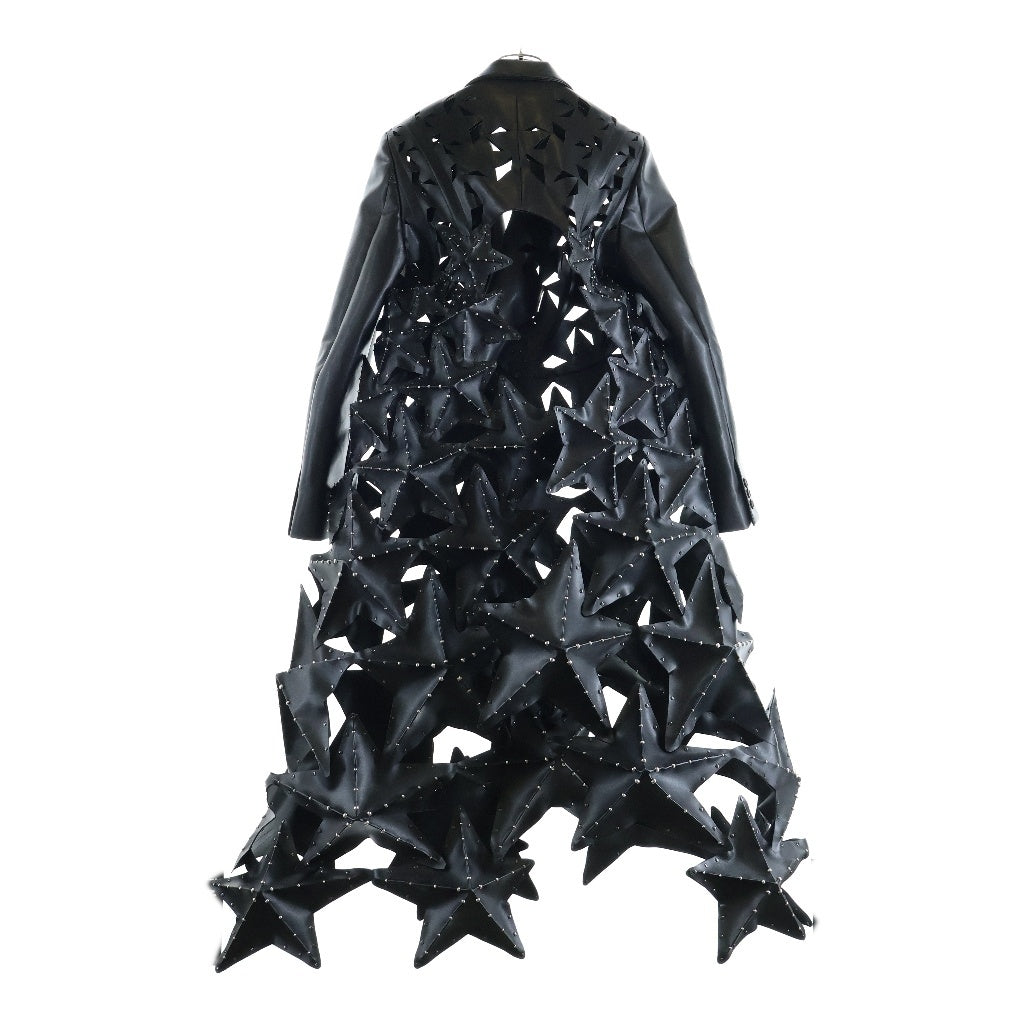 NOIR KEI NINOMIYA(ノワール ケイニノミヤ) 26SS スターデザイン フェイクレザー ドレス ショーピース ブラック 3Q-C0001-051-1-2 レディース