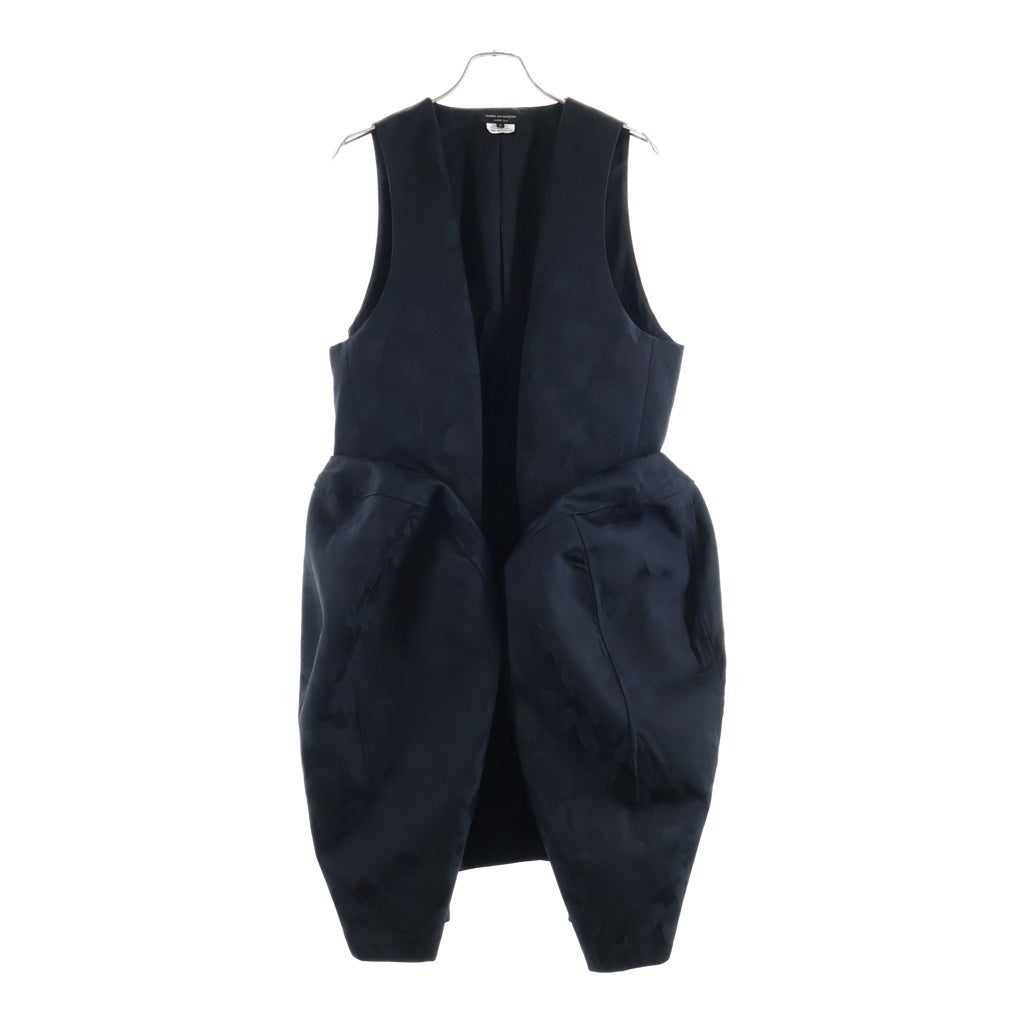 COMME des GARCONS HOMME PLUS(コムデギャルソンオムプリュス) 26SS ロングジレ ナイロン ベスト コレクションピース ブラック PQ-A004
