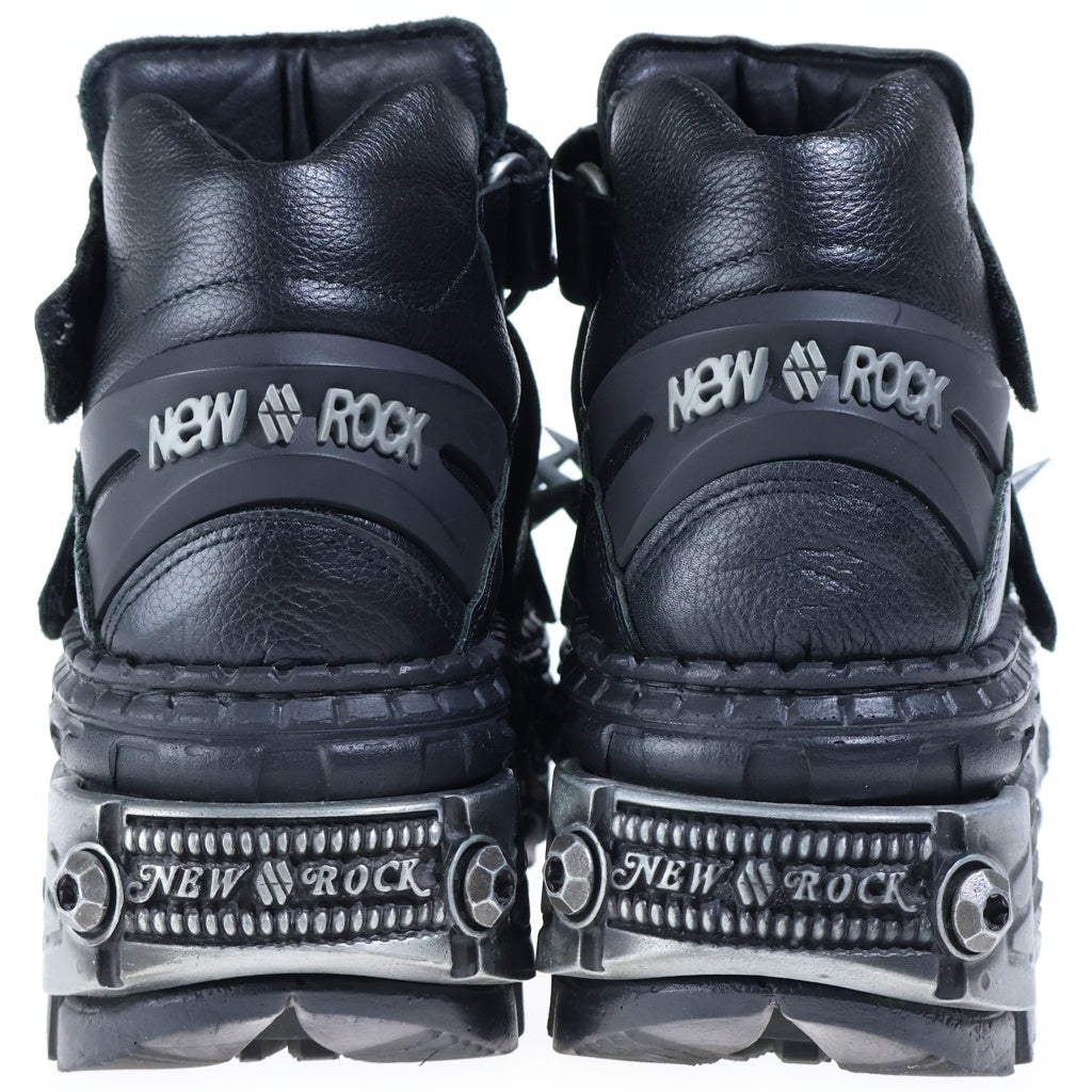 NEW ROCK(ニューロック) M-WALL285P-C4 メタルロック メタルスパイク スタッズ 厚底ブーツ ブラック 4571654551720