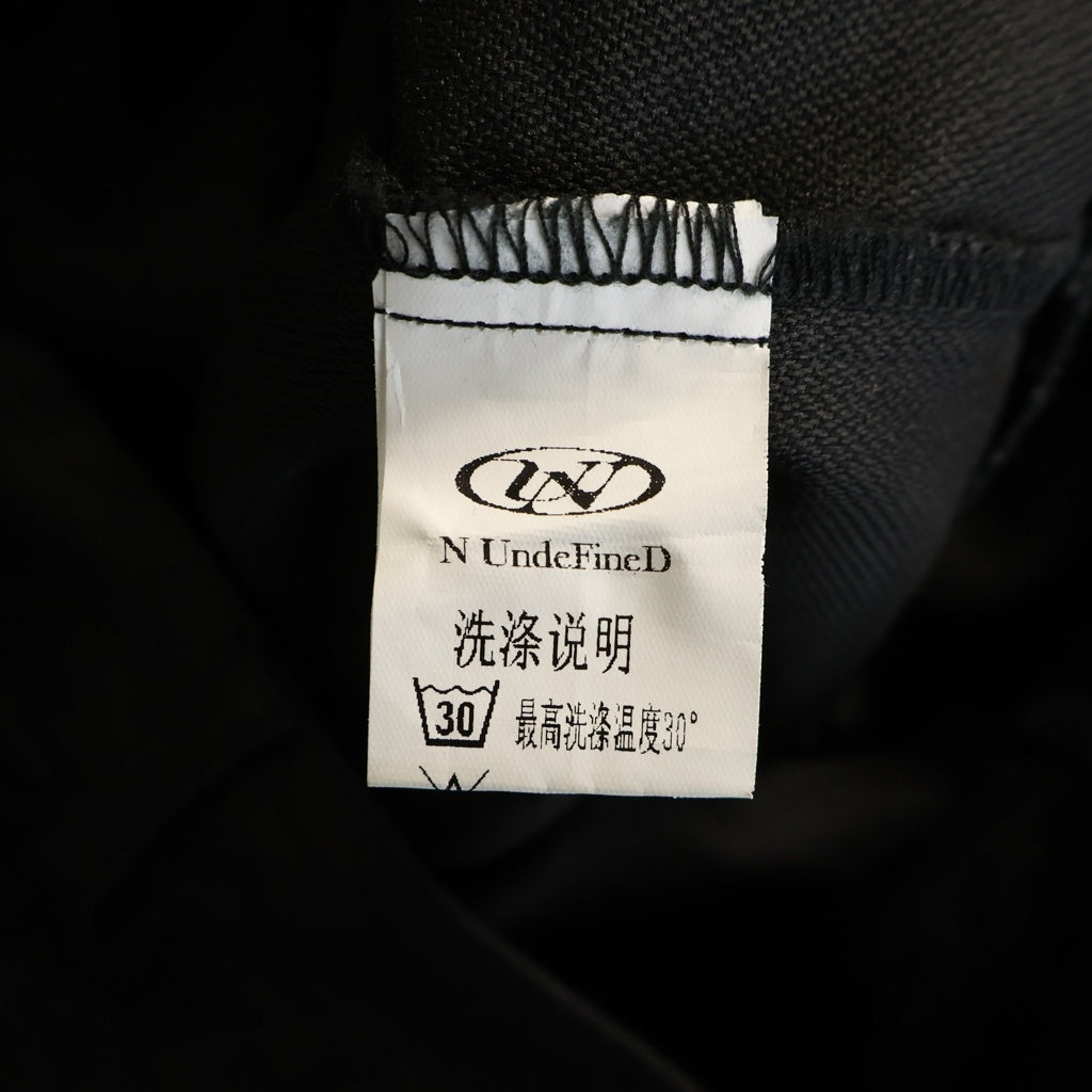 NO BRAND(ノーブランド) N UndeFineD コーティング ワイドパンツ ブラック