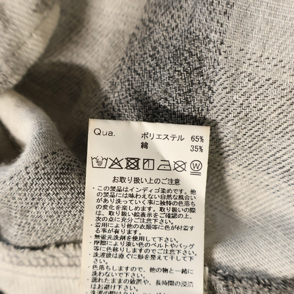 NO BRAND(ノーブランド) GAMUCHU ガムチュ くしゅくしゅゆるばち ジップ チェックシャツ グレー/ホワイト