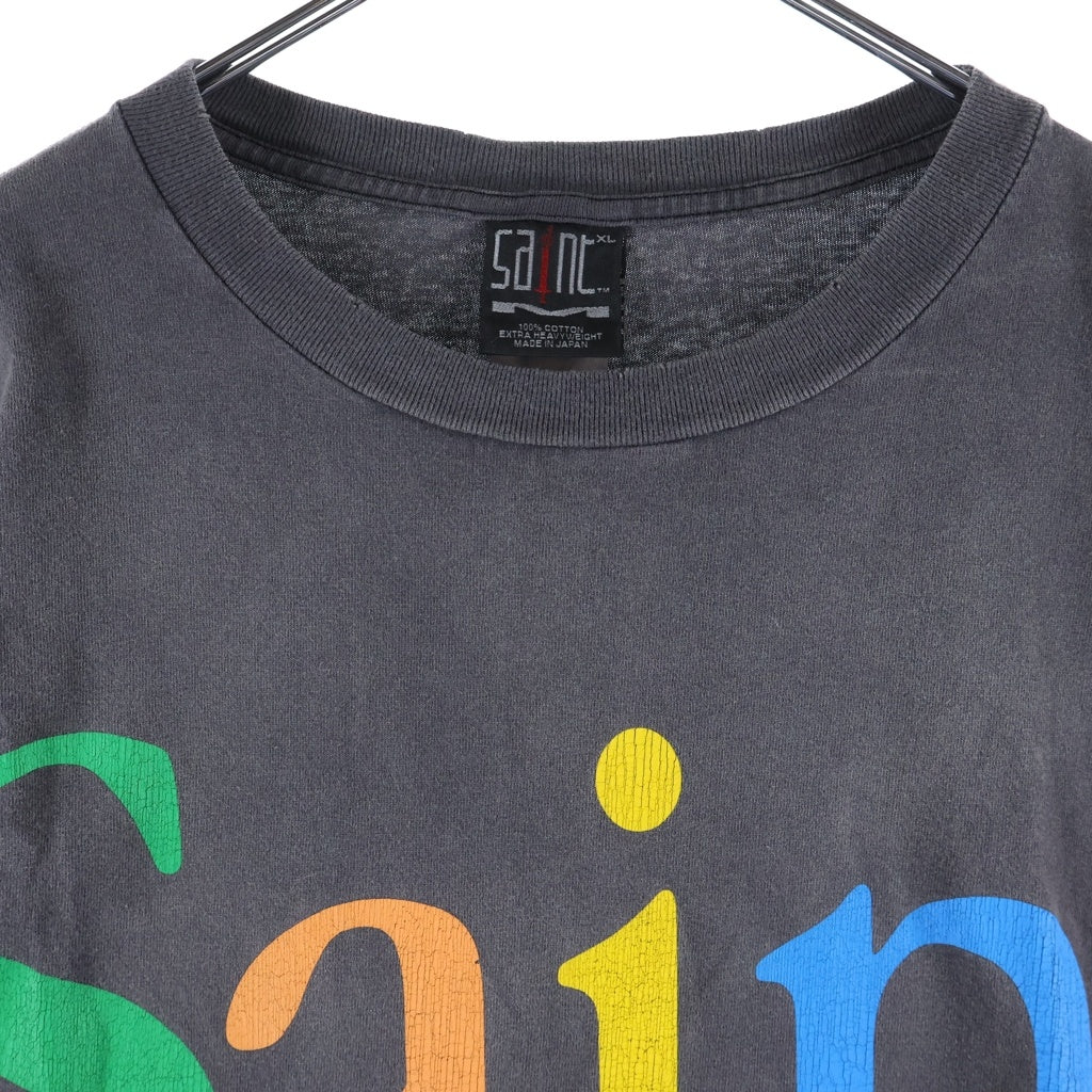 SAINT MICHAEL(セントマイケル) 24SS COLOFUL SAINT SS TEE カラフルロゴ プリント クルーネック半袖Tシャツ カットソー チャコールグレー SM-YS8-0000-001