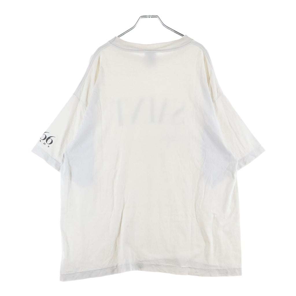 SAINT MICHAEL(セントマイケル) 24AW SAINT SS TEE ヴィンテージ加工 ロゴプリント 半袖Tシャツ ホワイト SM-YS1-0000-008