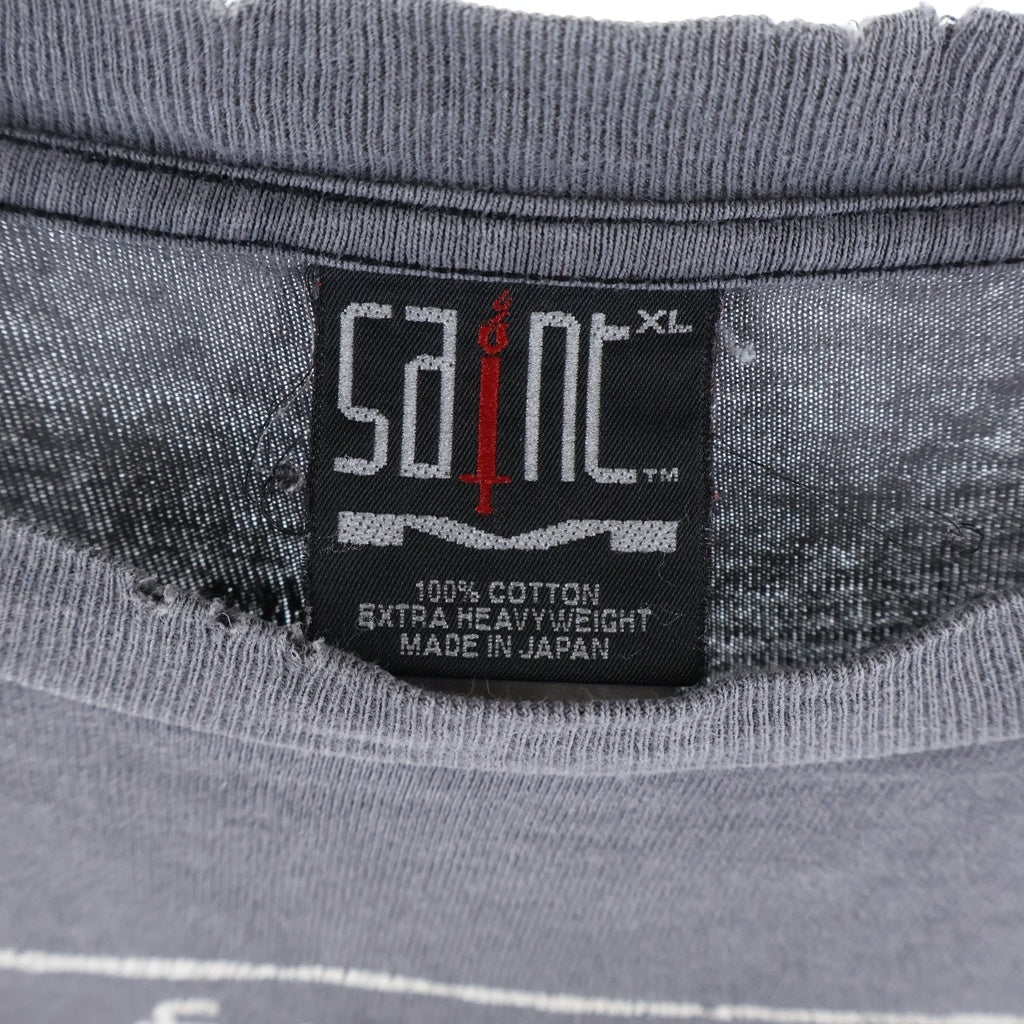 SAINT MICHAEL(セントマイケル) 23AW SS TEE B FOR REAPER グラフィックプリント 半袖Tシャツ チャコールグレー SM-A23-0000-002