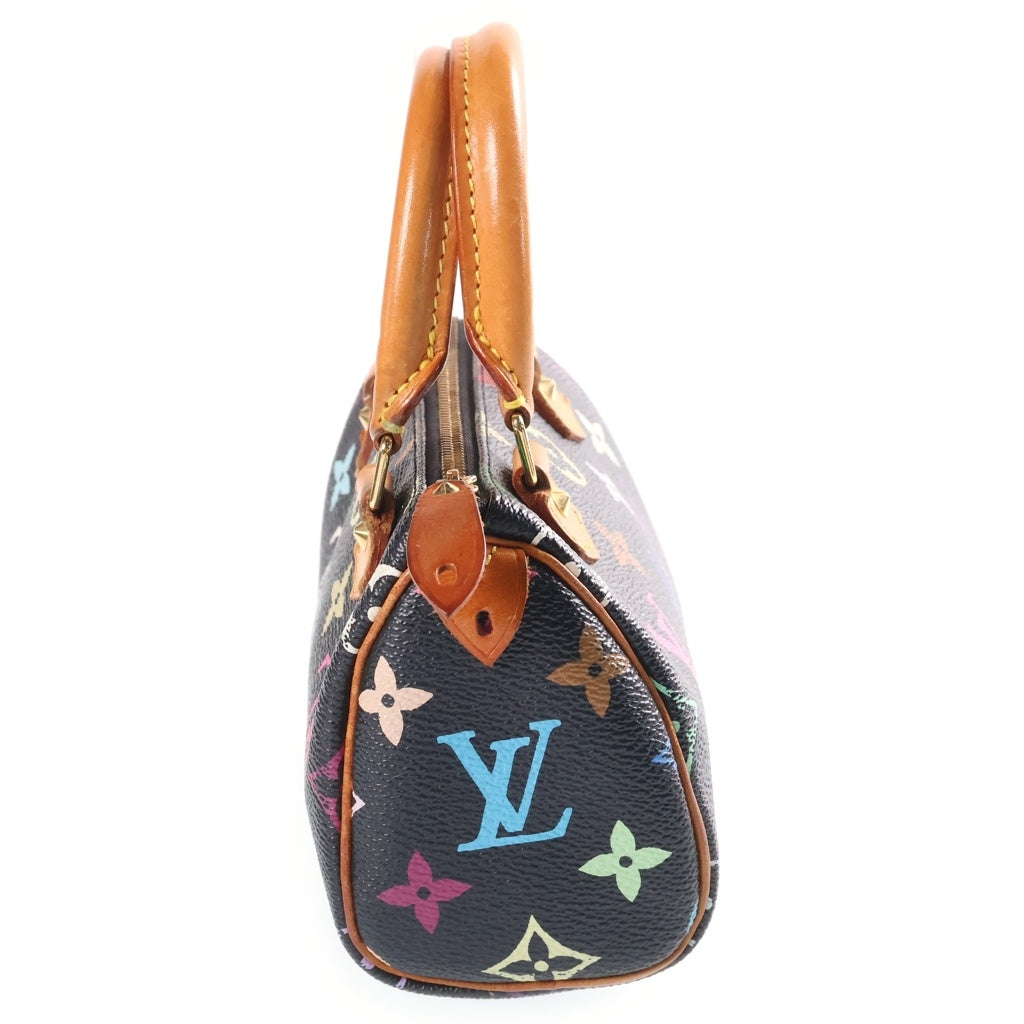 LOUIS VUITTON(ルイヴィトン) モノグラムマルチカラー ミニスピーディ ショルダーバッグ ミニハンドバッグ ブラック レザー×PVC M92644 ゴールド金具 レディース