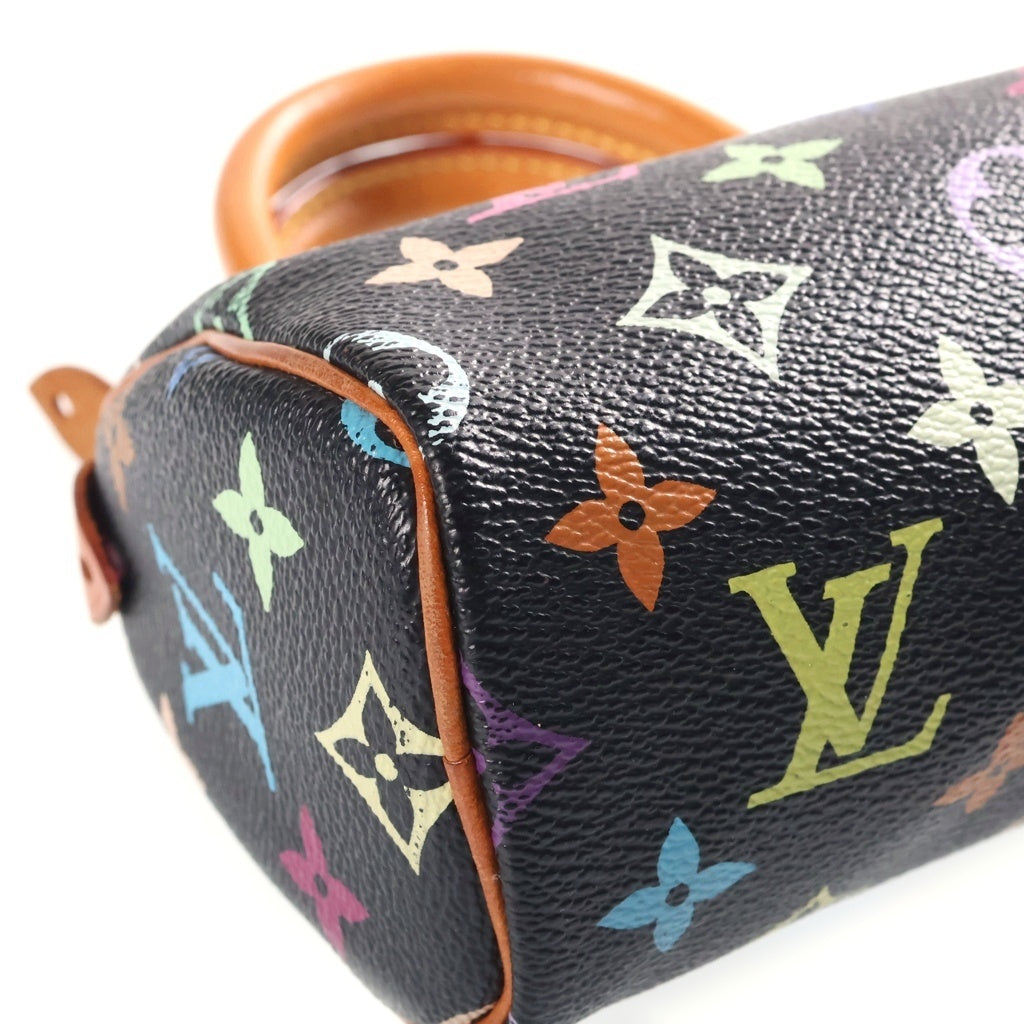 LOUIS VUITTON(ルイヴィトン) モノグラムマルチカラー ミニスピーディ ショルダーバッグ ミニハンドバッグ ブラック レザー×PVC M92644 ゴールド金具 レディース