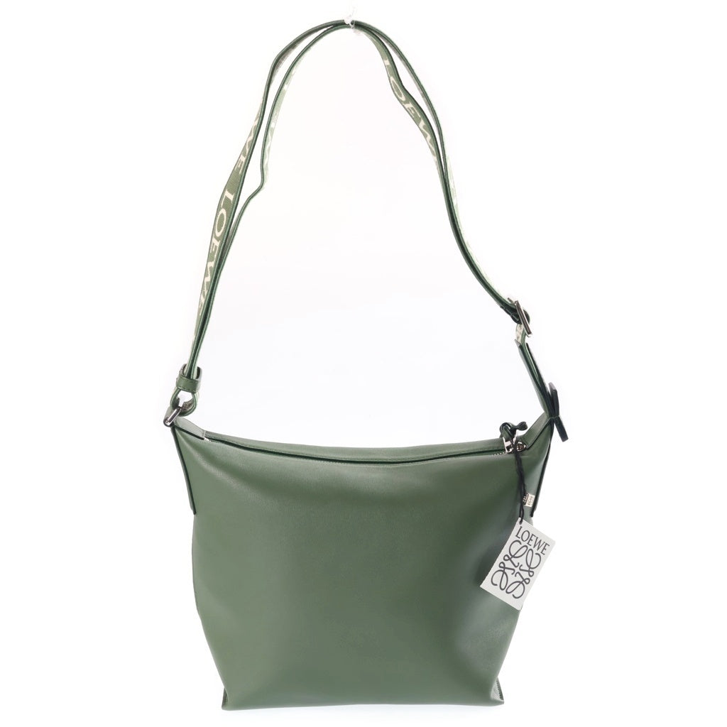 LOEWE(ロエベ) キュービィ クロスボディバッグ スモール ショルダーバッグ グリーン レザー シルバー金具 レディース
