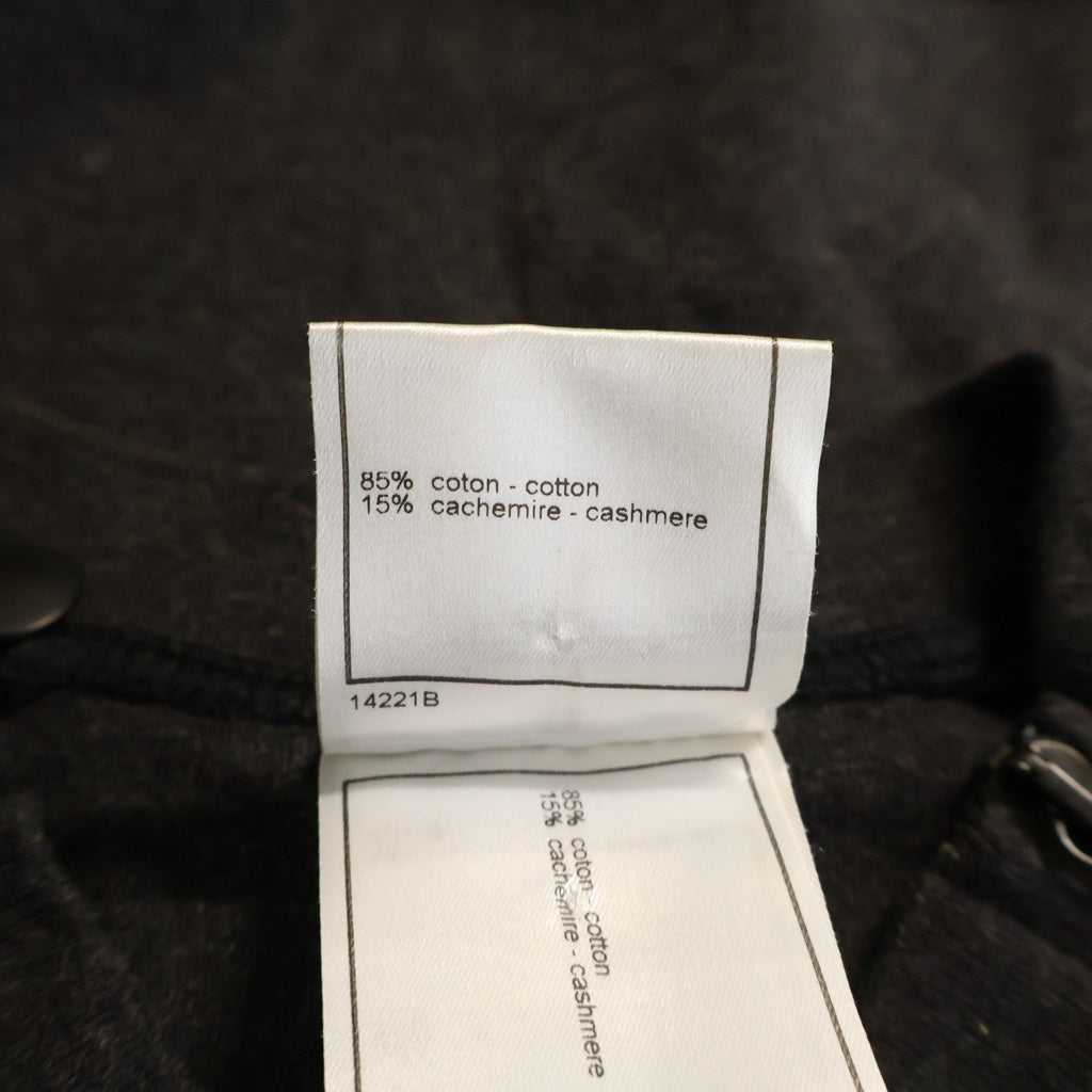 CHANEL(シャネル) カシミヤ サイドロゴジップ半袖Tシャツ チャコールグレー P19774V11587 レディース