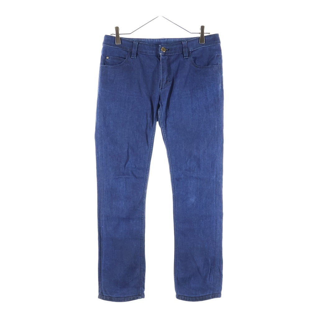 LOUIS VUITTON(ルイヴィトン) 12AW レザーパッチ デニムパンツ ジーンズ インディゴ レディース PW122W F2PA21BBG
