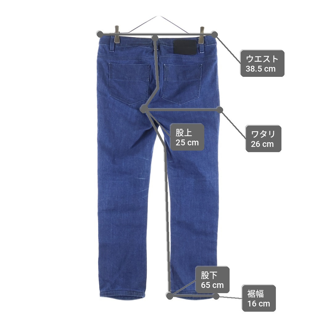 LOUIS VUITTON(ルイヴィトン) 12AW レザーパッチ デニムパンツ ジーンズ インディゴ レディース PW122W F2PA21BBG