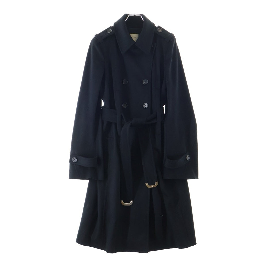 CELINE(セリーヌ) ダブルトレンチウールロングコート ブラック