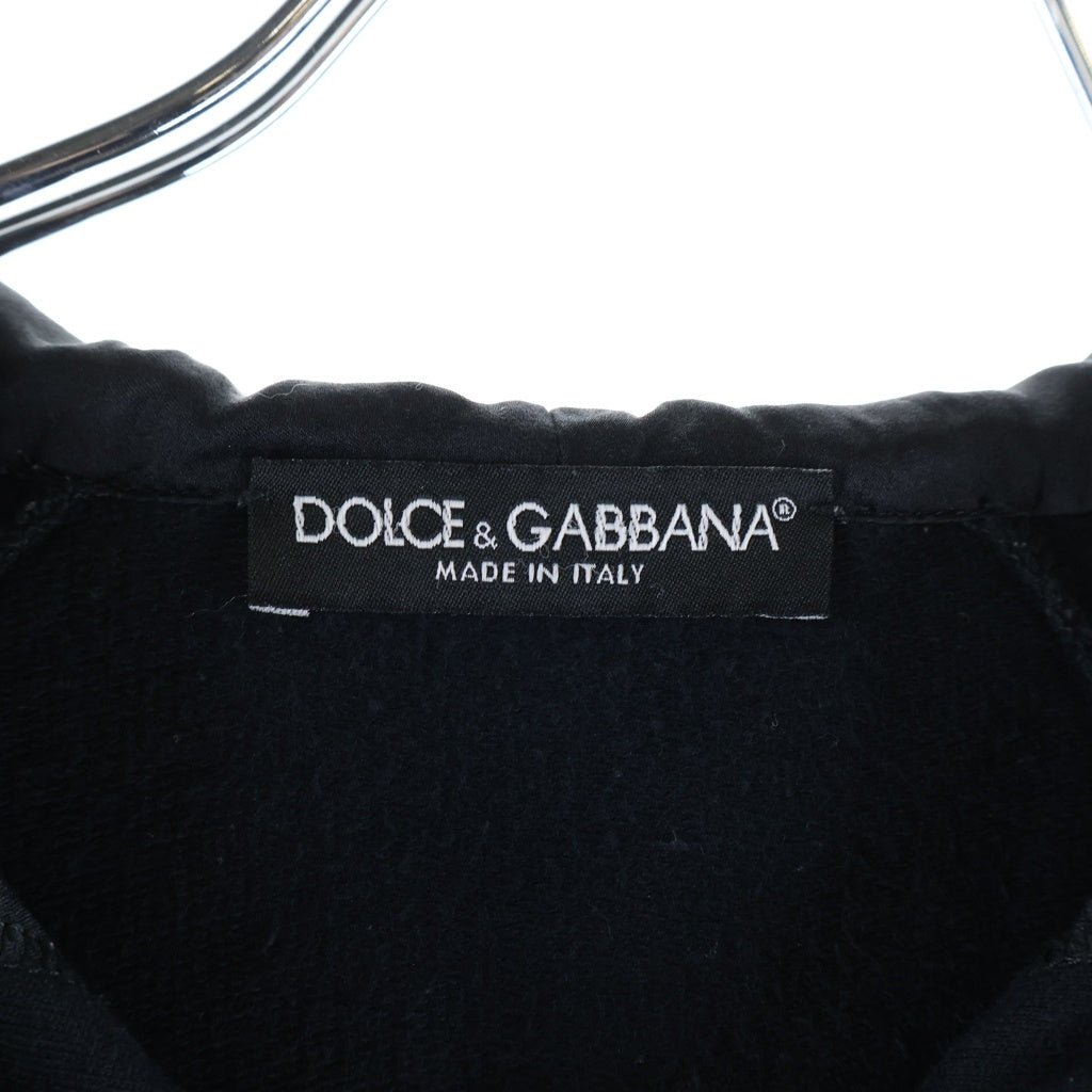 DOLCE & GABBANA(ドルチェアンドガッバーナ) セットアップ ロゴプレート ジップアップ パーカー フーディー イージー トラックパンツ ブラック レディース F9240T/F3JGXT