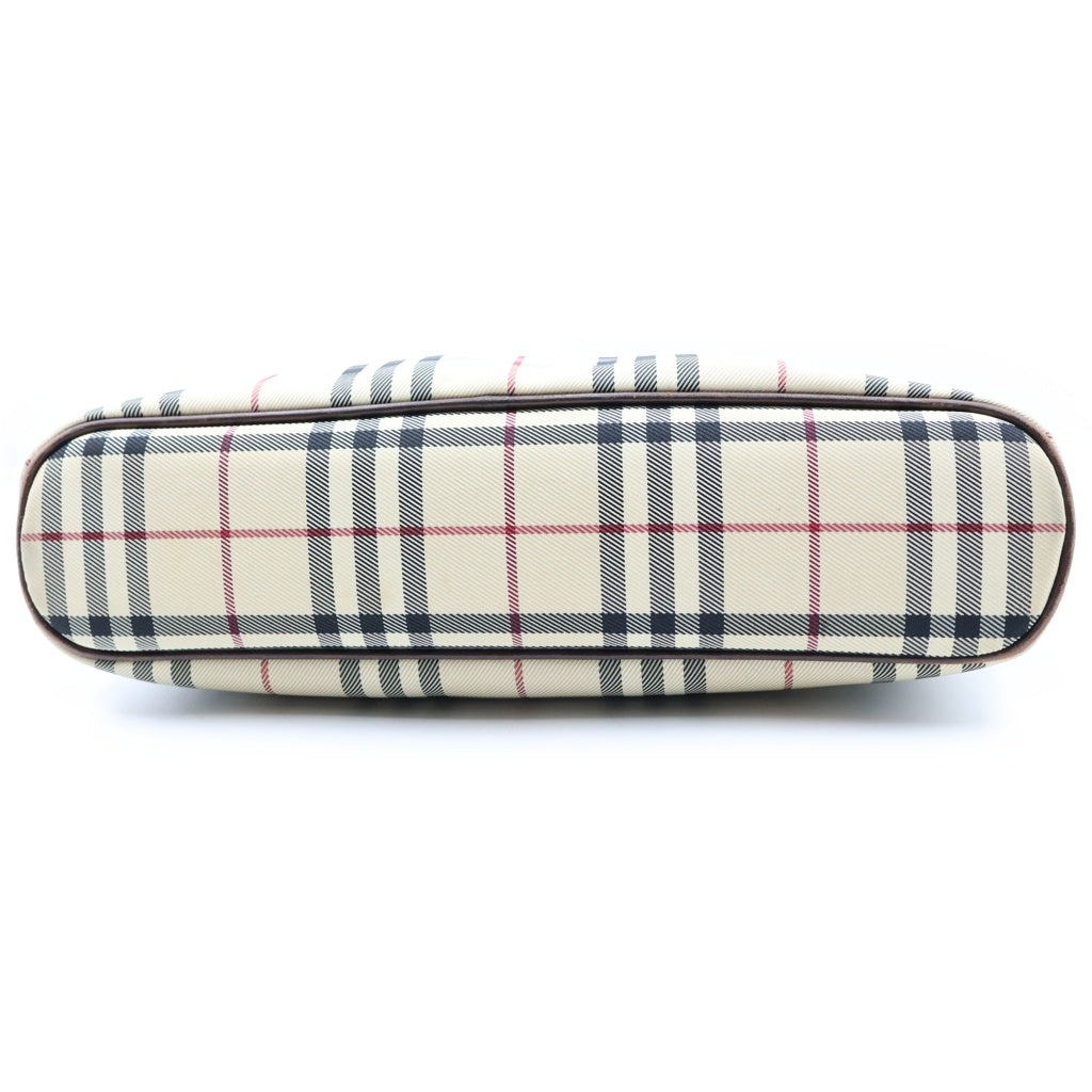 BURBERRY(バーバリー) ミニ ノバチェック レザー キャンバス 2WAY ハンドバッグ ショルダーバッグ ブラウン/ベージュ レディース