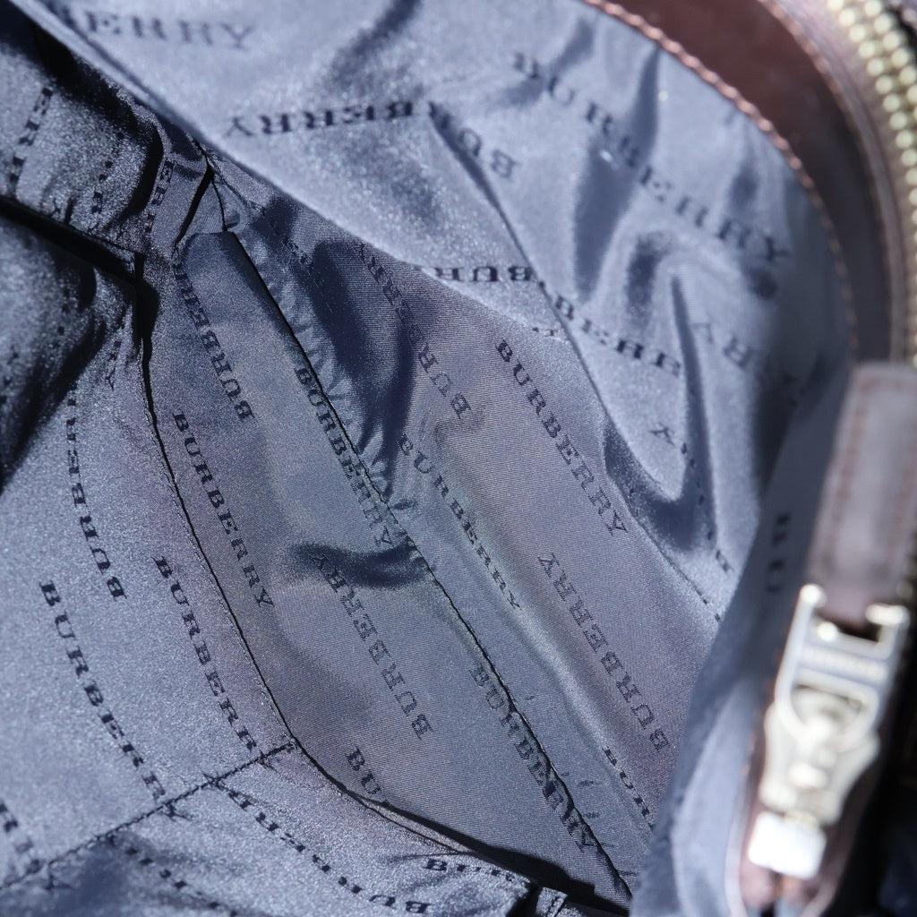 BURBERRY(バーバリー) ミニ ノバチェック レザー キャンバス 2WAY ハンドバッグ ショルダーバッグ ブラウン/ベージュ レディース