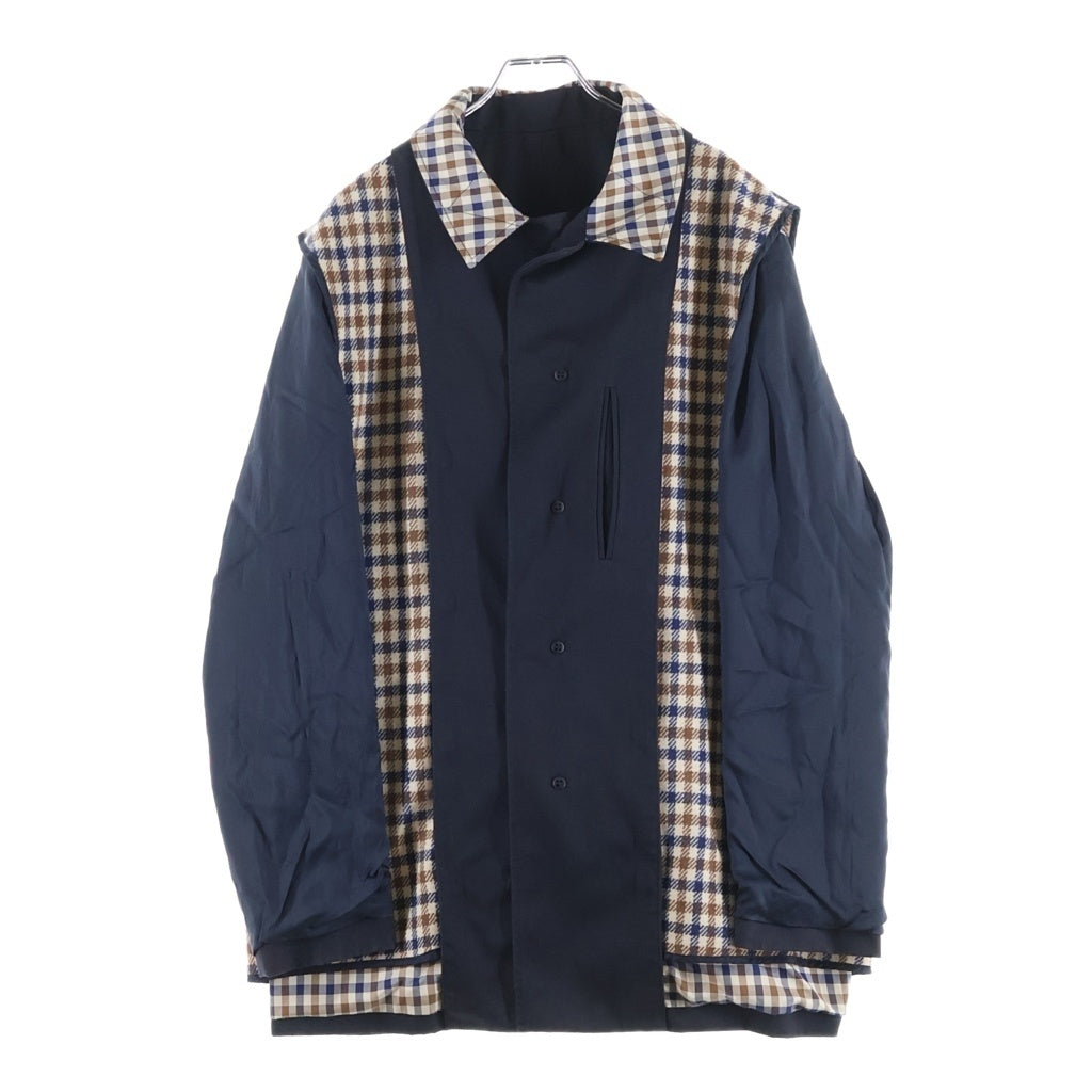 Acuascutum(アクアスキュータム) リバーシブル ステンカラー トレンチコート ネイビー
