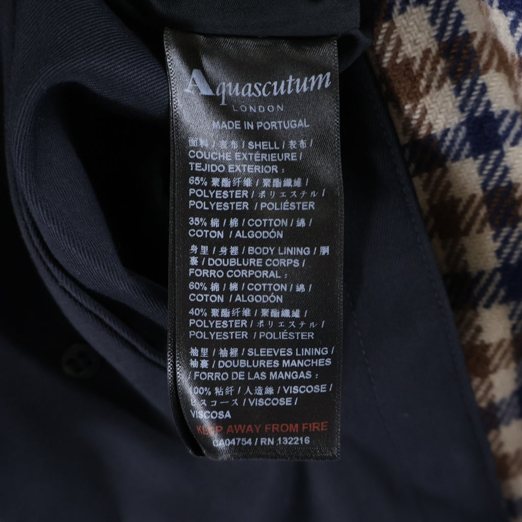 Acuascutum(アクアスキュータム) リバーシブル ステンカラー トレンチコート ネイビー