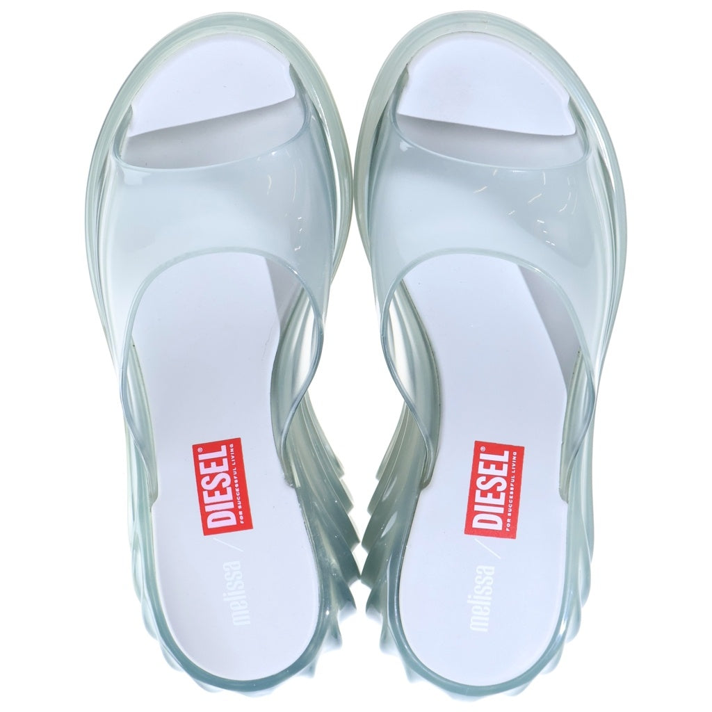 DIESEL(ディーゼル) ×MELISSA QUANTUM PLATFOR メッリサ プラットフォーム ミュールサンダル レディース シルバー P01608 PS916