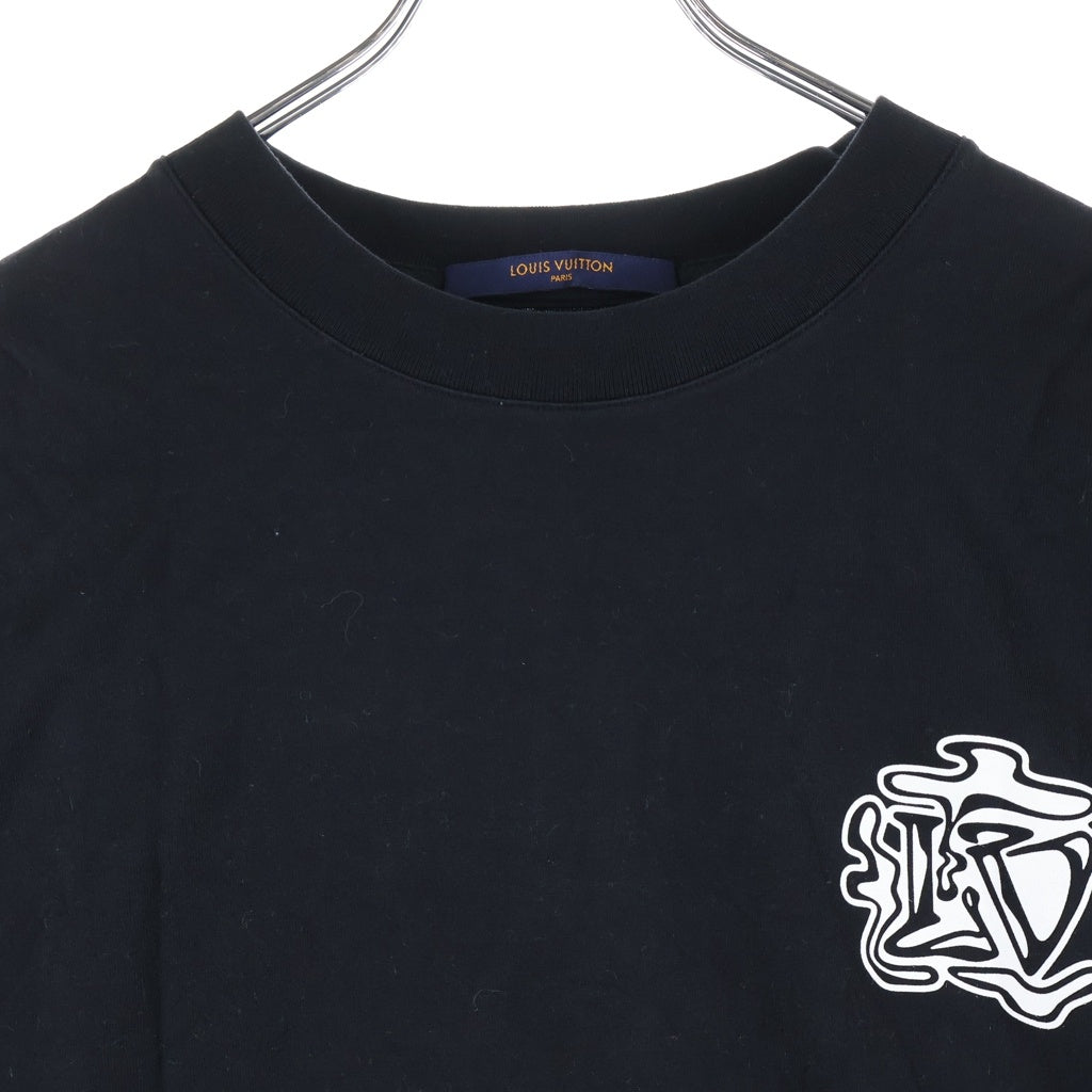 LOUIS VUITTON(ルイヴィトン) グラフィックデザイン クルーネック 半袖Tシャツ カットソー ブラック RM192 NPG HHY90W