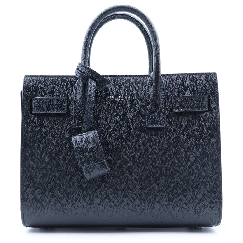 SAINT LAURENT PARIS(サンローランパリ) サック・ド・ジュール ミニ 2WAYハンドバッグ ショルダーバッグ ブラック レザー 392035 シルバー金具 レディース