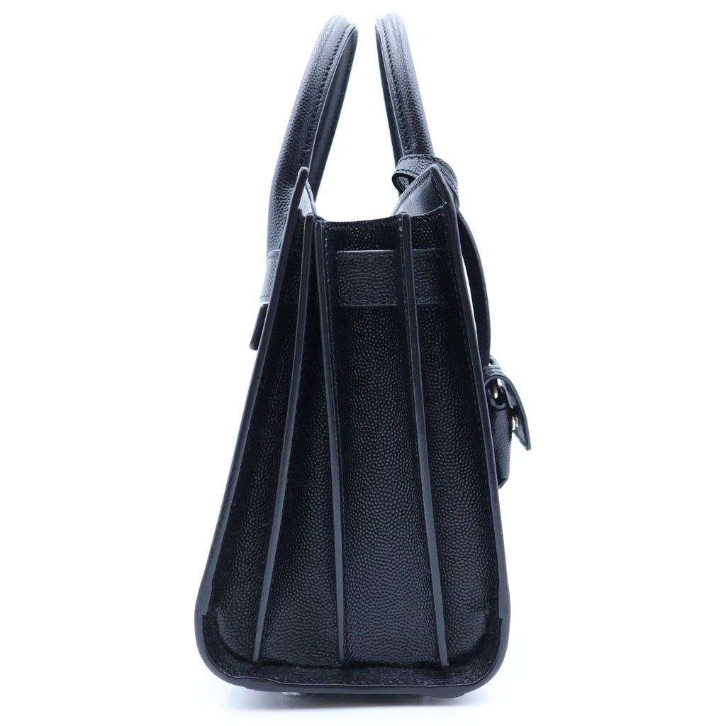 SAINT LAURENT PARIS(サンローランパリ) サック・ド・ジュール ミニ 2WAYハンドバッグ ショルダーバッグ ブラック レザー 392035 シルバー金具 レディース