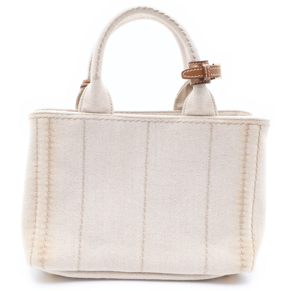 PRADA(プラダ) カナパ リカーモ 2WAYショルダーバッグ ホワイト キャンバス×レザー 1BG464