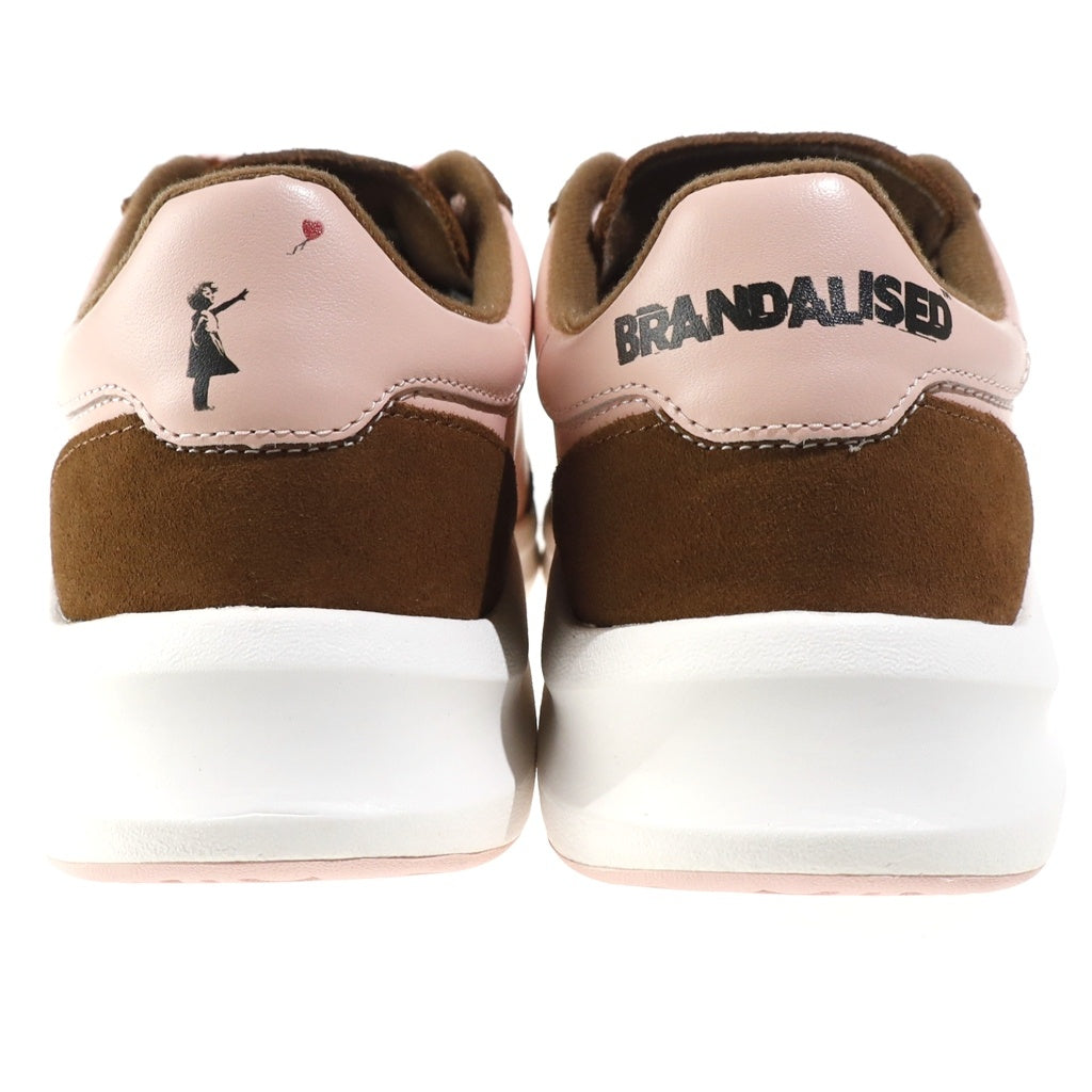Sangacio(サンガッチョ) ×BRANDALISED にゅ～ず ローカットスニーカー シューズ ブランダライズド バンクシー US7.5/25.5cm ピンク/ブラウン