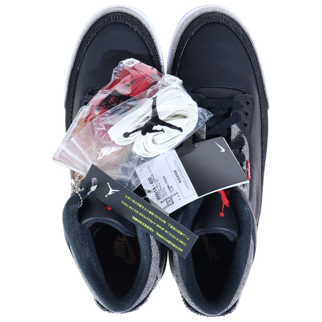 NIKE(ナイキ) ×Levi's AIR JORDAN3 RETRO SP BLACK AND WHITE IR0914-400 リーバイス エアジョーダン3 レトロ アンド ホワイト ハイカットスニーカー ブラック US11/29cm