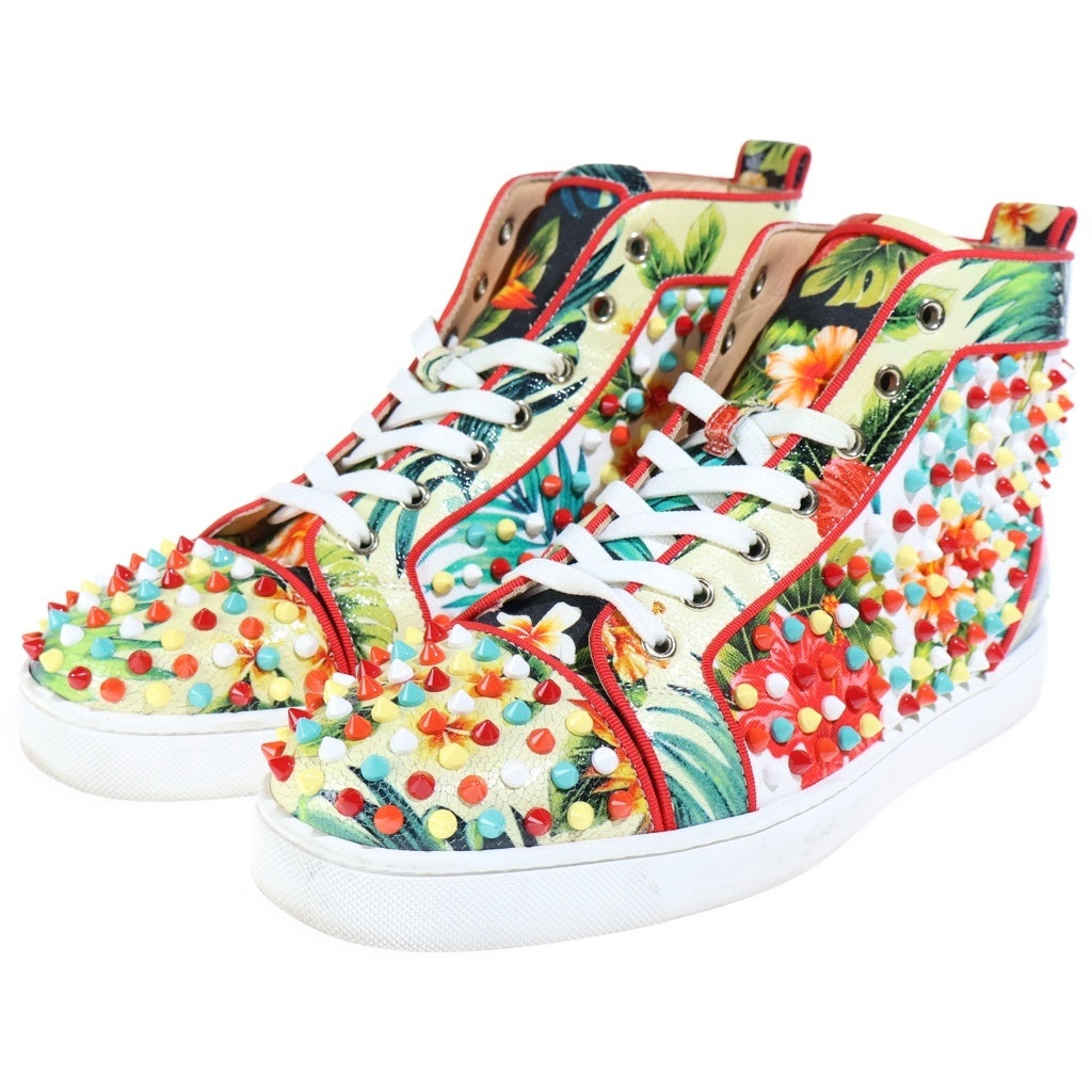 CHRISTIAN LOUBOUTIN(クリスチャンルブタン) 16SS LOUIS ORLATO FLAT TOILE HAWAII / CALF ルイス オルラート フラット ハワイアン柄 ハイカットスニーカー マルチ 1160756