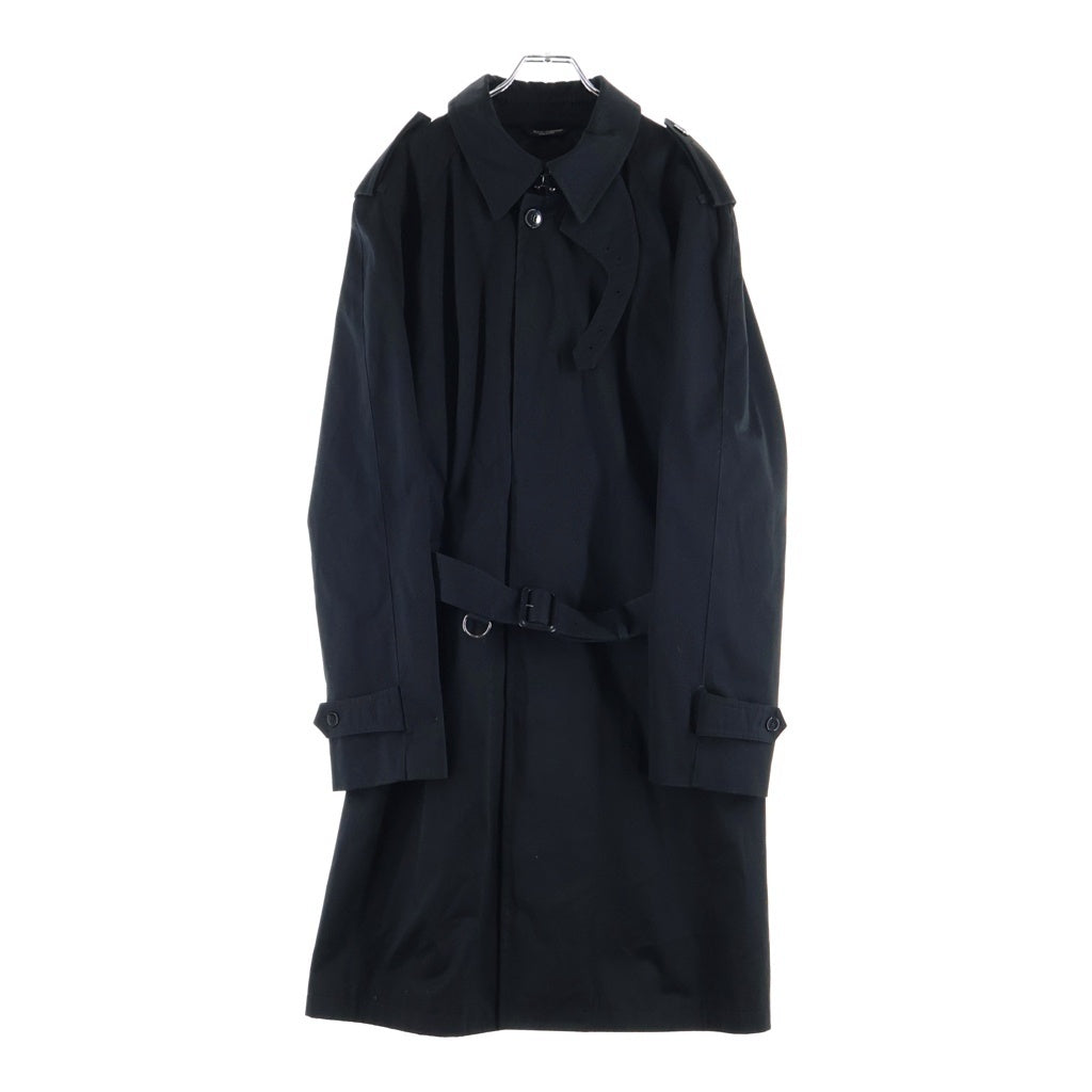 DOLCE & GABBANA(ドルチェアンドガッバーナ) ベルトデザイン 4B ステンカラーコート ブラック G0246T