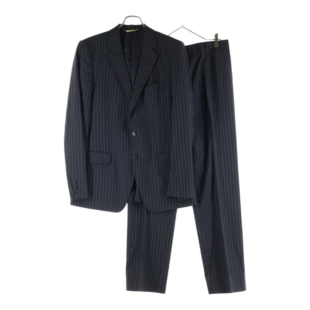 DOLCE & GABBANA(ドルチェアンドガッバーナ) フラップポケット 2B テーラードジャケット センタープレス ストレート スラックス パンツ セットアップ ブラック