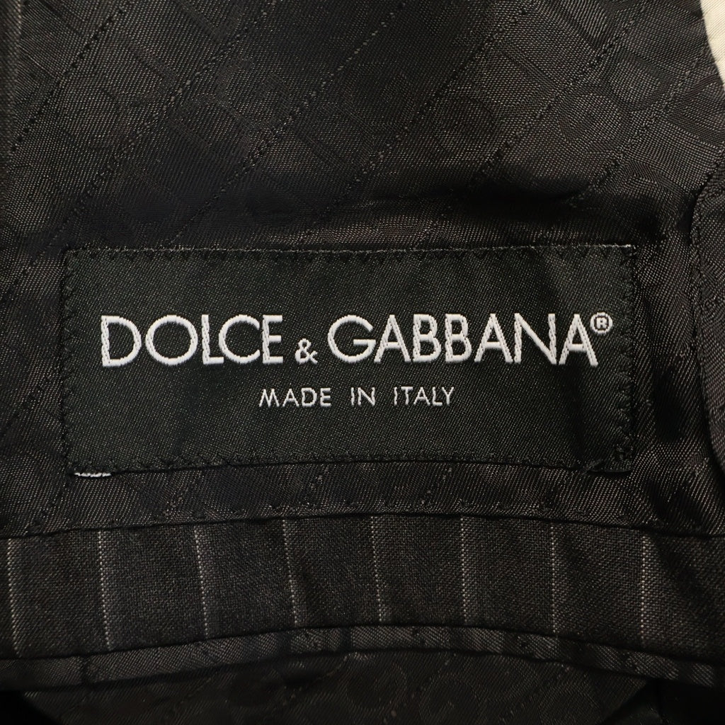 DOLCE & GABBANA(ドルチェアンドガッバーナ) フラップポケット 2B テーラードジャケット センタープレス ストレート スラックス パンツ セットアップ ブラック
