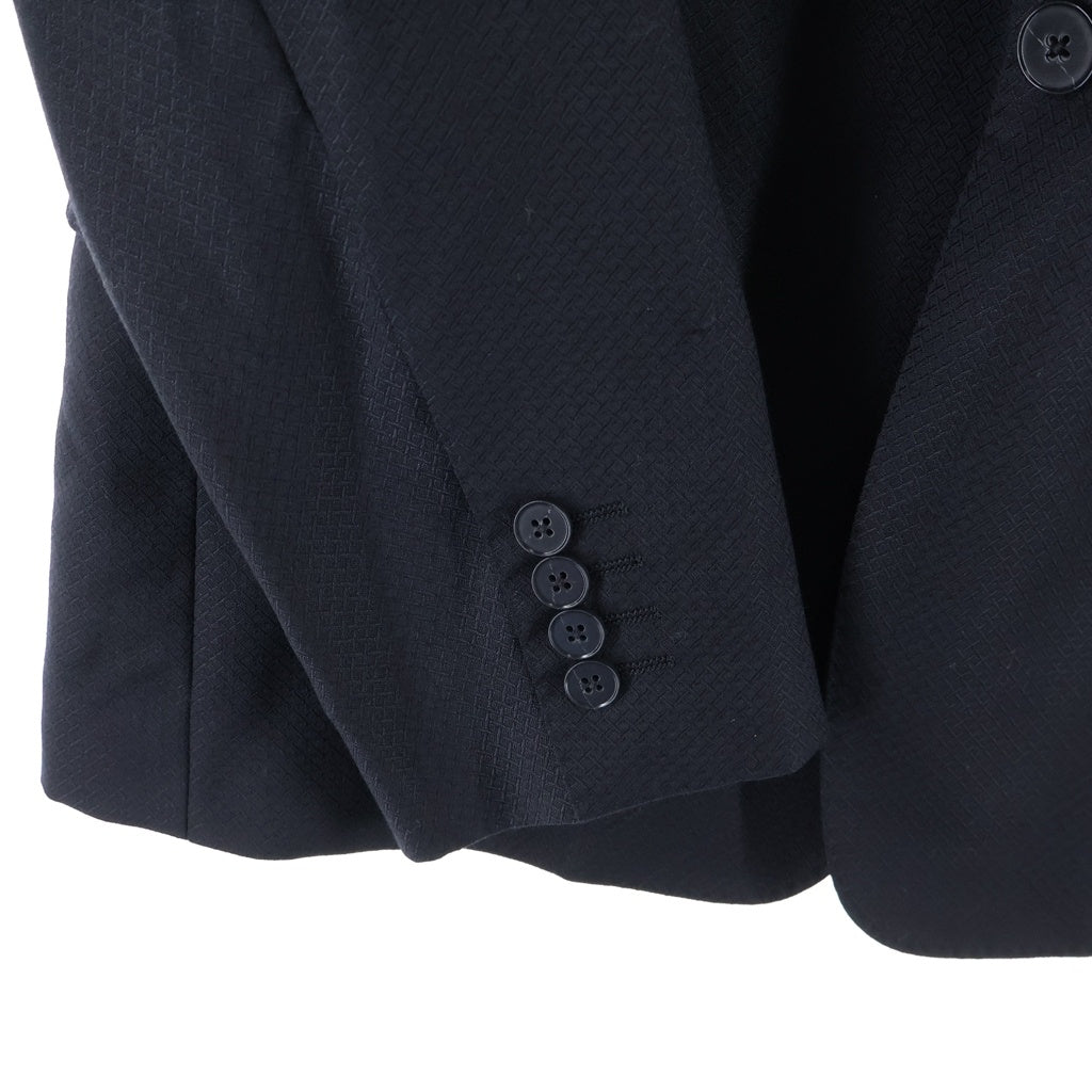 DOLCE & GABBANA(ドルチェアンドガッバーナ) フラップポケット 1B 幾何学総柄 テーラードジャケット センタープレス ストレート スラックス パンツ セットアップ ブラック