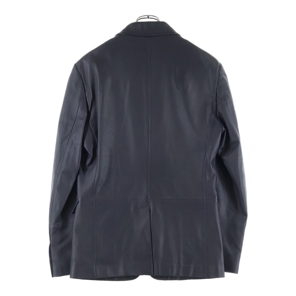 DOLCE & GABBANA(ドルチェアンドガッバーナ) ラムスキン フラップポケット テーラード レザー ジャケット グレー