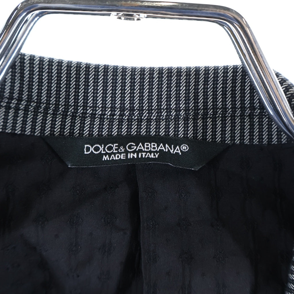 DOLCE & GABBANA(ドルチェアンドガッバーナ) 2B ノッチドラペル ストライプ テーラード ジャケット グレー G2HU6T