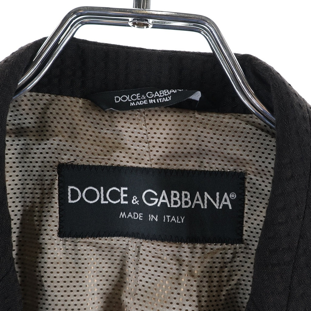 DOLCE & GABBANA(ドルチェアンドガッバーナ) ノッチドラペル フラップポケット テーラードジャケット ブラック G2CP2T