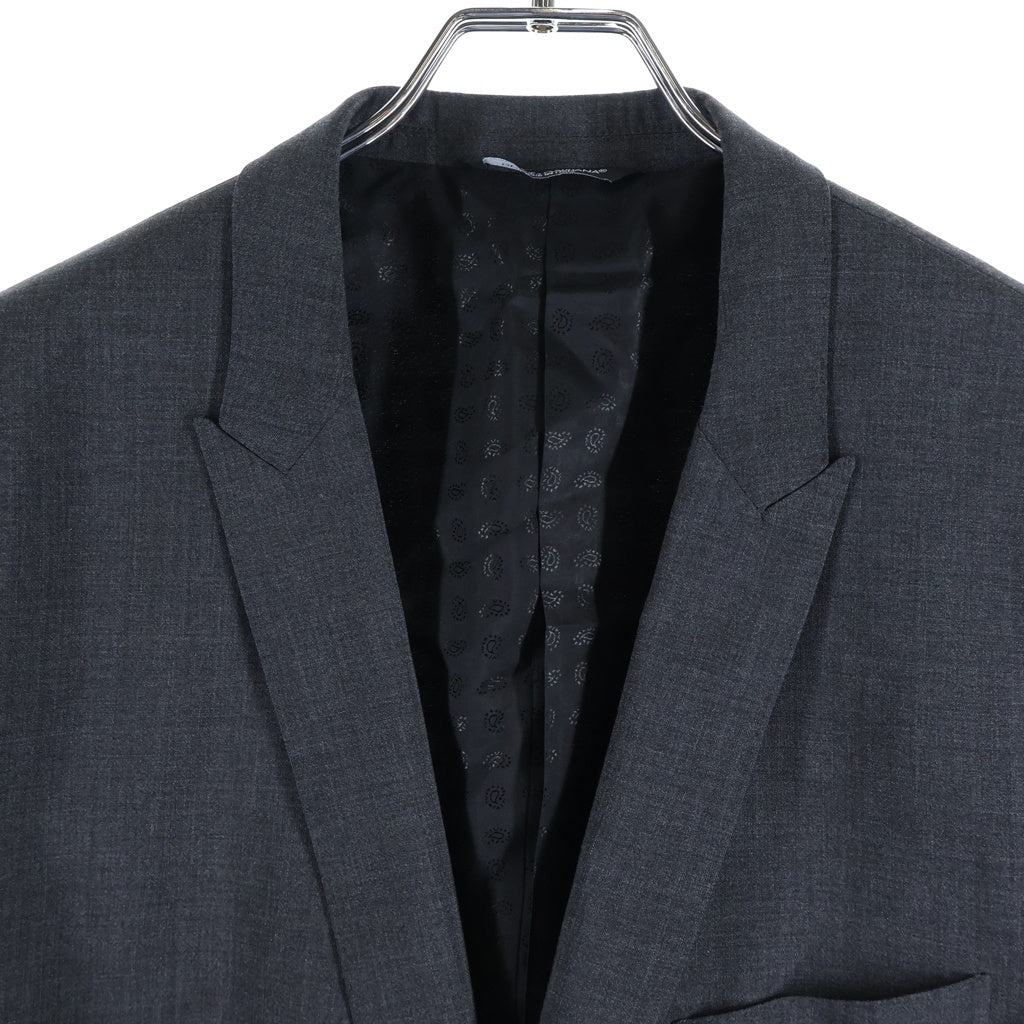 DOLCE & GABBANA(ドルチェアンドガッバーナ) ノッチドラペル 2B テーラードジャケット グレー G2CL9T