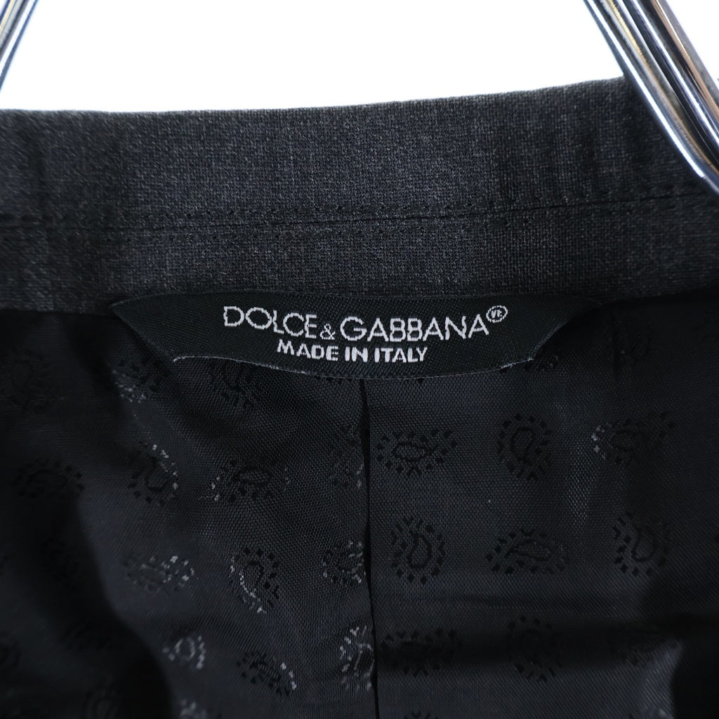 DOLCE & GABBANA(ドルチェアンドガッバーナ) ノッチドラペル 2B テーラードジャケット グレー G2CL9T