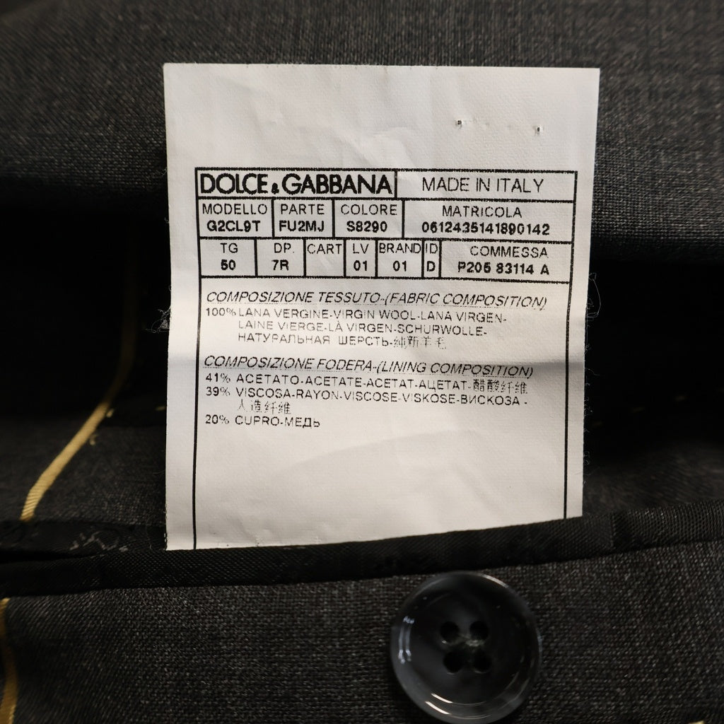 DOLCE & GABBANA(ドルチェアンドガッバーナ) ノッチドラペル 2B テーラードジャケット グレー G2CL9T