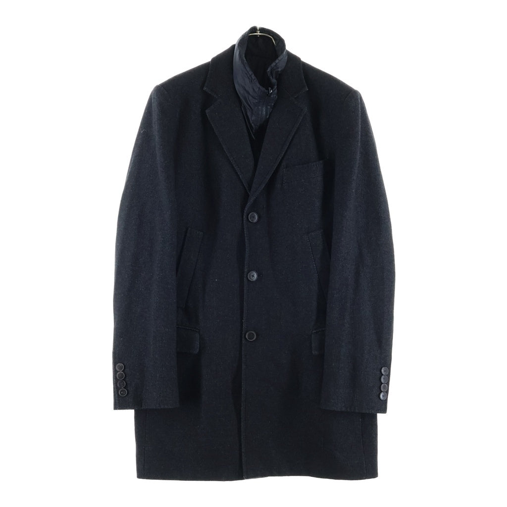 DOLCE & GABBANA(ドルチェアンドガッバーナ) ナイロンライナー付き フラップポケット テーラード コート ブラック G0414T