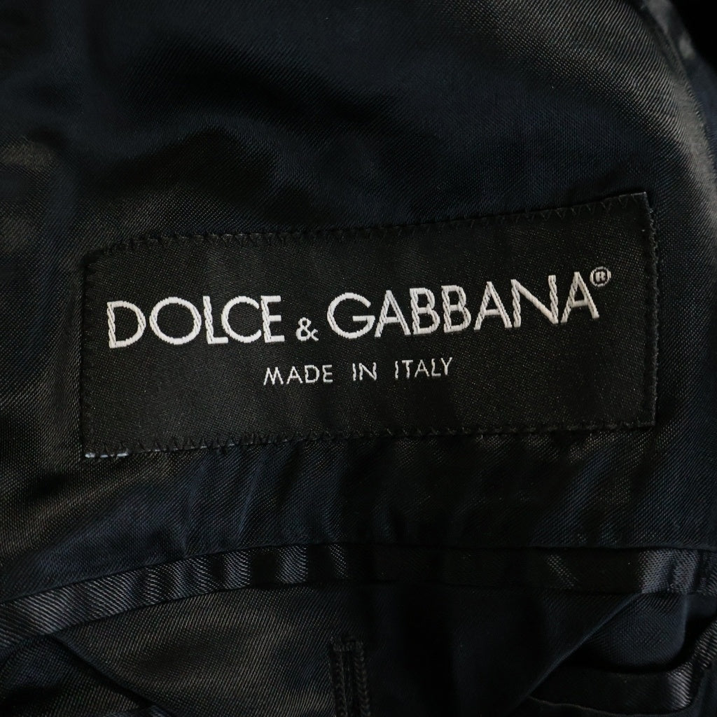 DOLCE & GABBANA(ドルチェアンドガッバーナ) ナイロンライナー付き フラップポケット テーラード コート ブラック G0414T